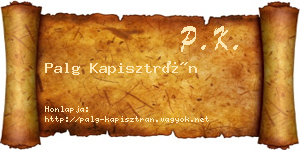 Palg Kapisztrán névjegykártya
